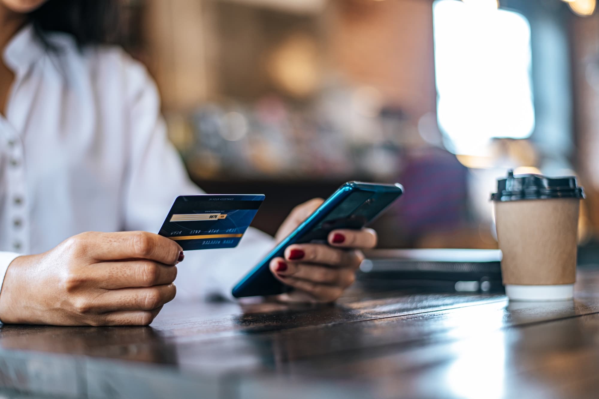 Paying for a purchase by card with a smartphone